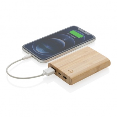 Logotrade promotional item image of: Bamboo 5.000 mAh powerbank